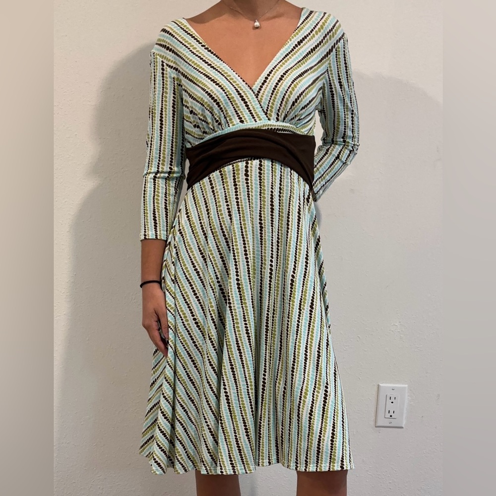 Y2K Ruby Rox Women's Green and Brown Medium Dress